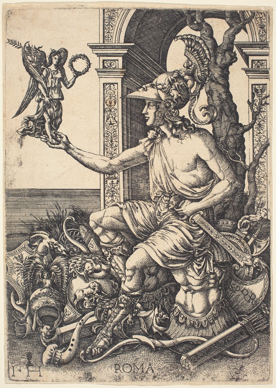 Rooman personifikaatio tekijältä Hieronymus Hopfer after Giovanni Battista Palumba