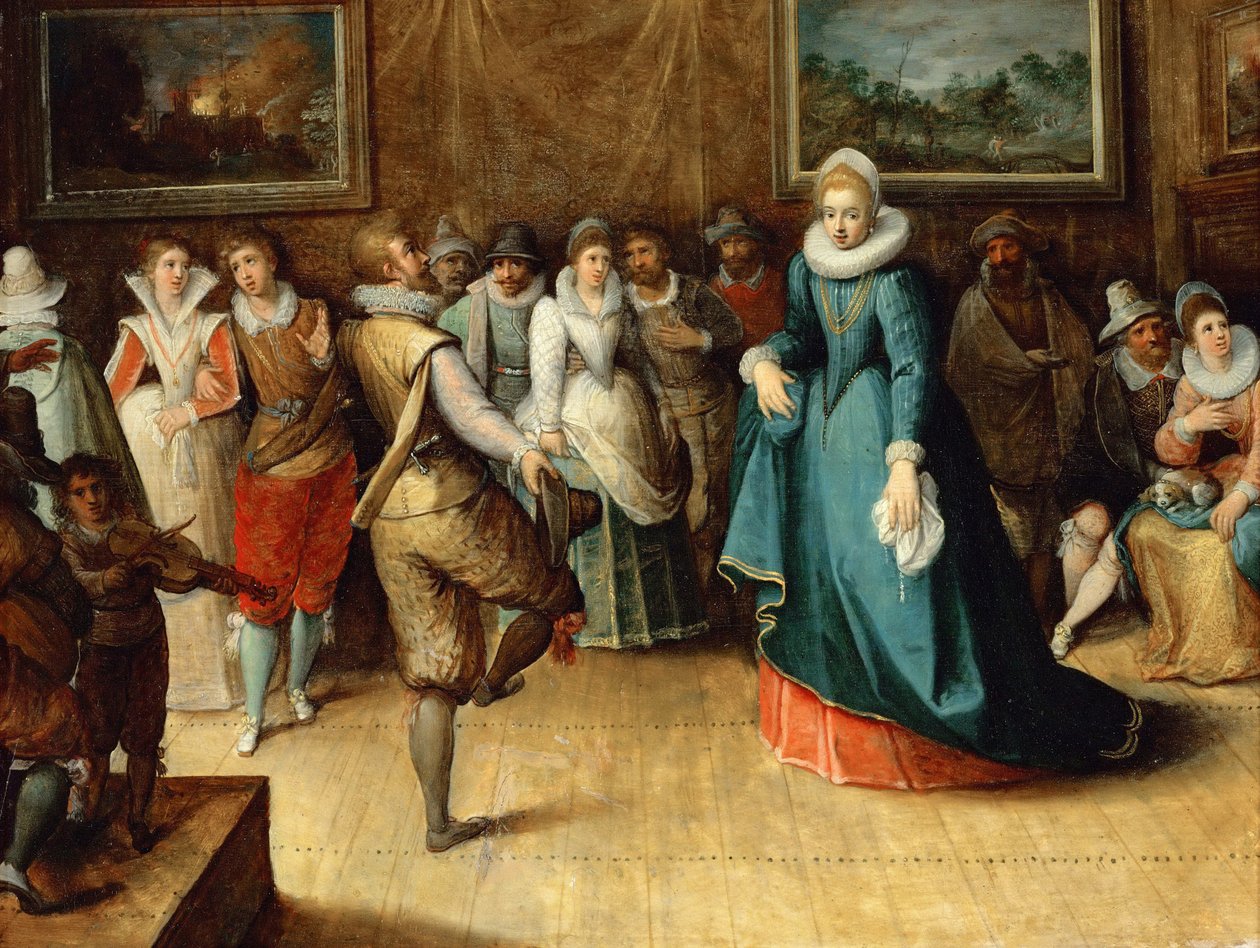 Tanssiseura - Hieronymus II Francken (1578-1623). Öljy puulle, c. 1610. Mitat : 41,5x54 cm. Taidehistoriallinen museo, Vienne tekijältä Hieronymus II Francken