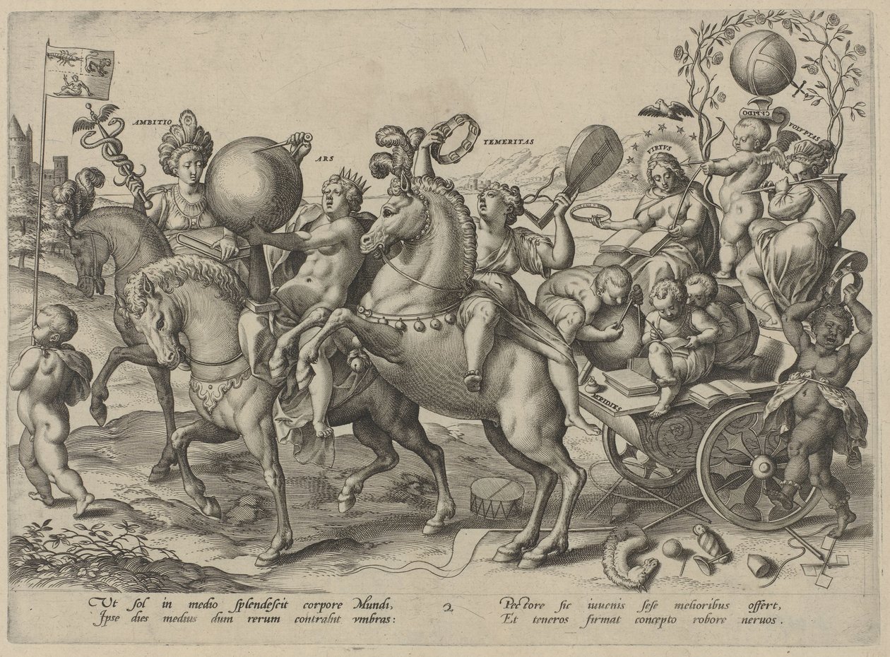 Nuoriso The Four Ages of Man and Death (sarjan nimi) tekijältä Hieronymus Wierix