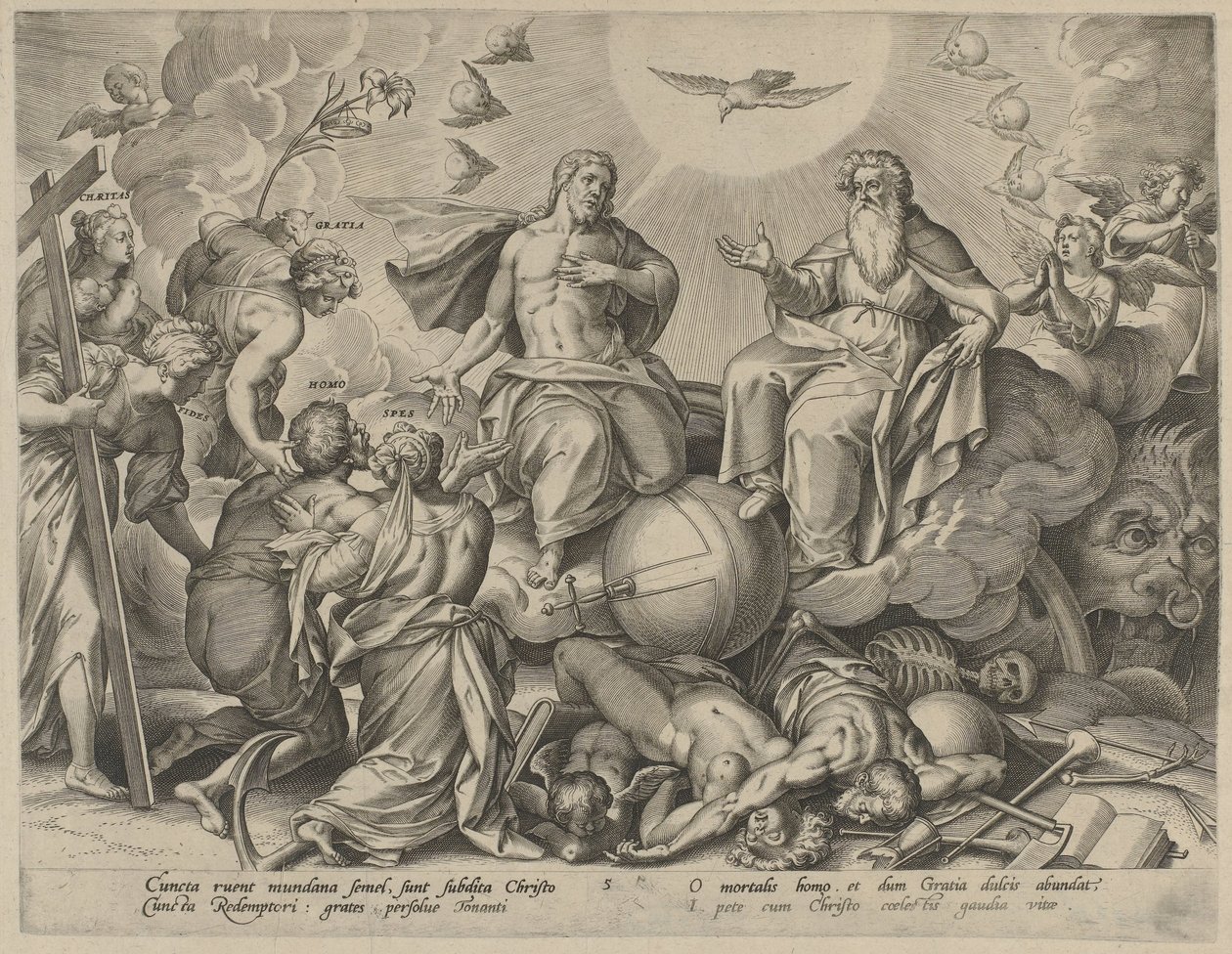 Viimeinen tuomio The Four Ages of Man and Death (sarjan nimi) tekijältä Hieronymus Wierix