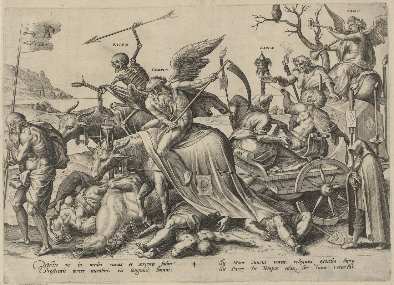 vanhuus The Four Ages of Man and Death (sarjan nimi) tekijältä Hieronymus Wierix
