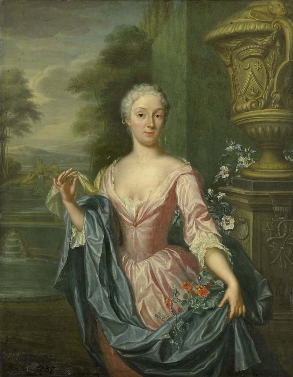 Pieter Teding van Berkhoutin vaimon Claudine van Royenin (s. 1712) muotokuva tekijältä Hieronymus van der Mij