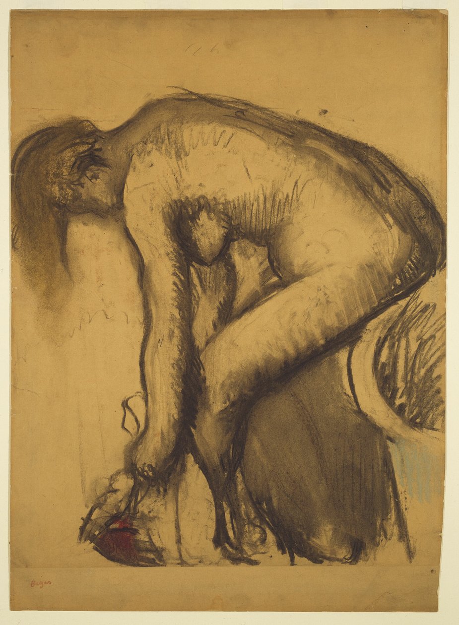 Kylvyn jälkeen (nainen kuivaa jalkojaan) tekijältä Hilaire Germain Edgar Degas