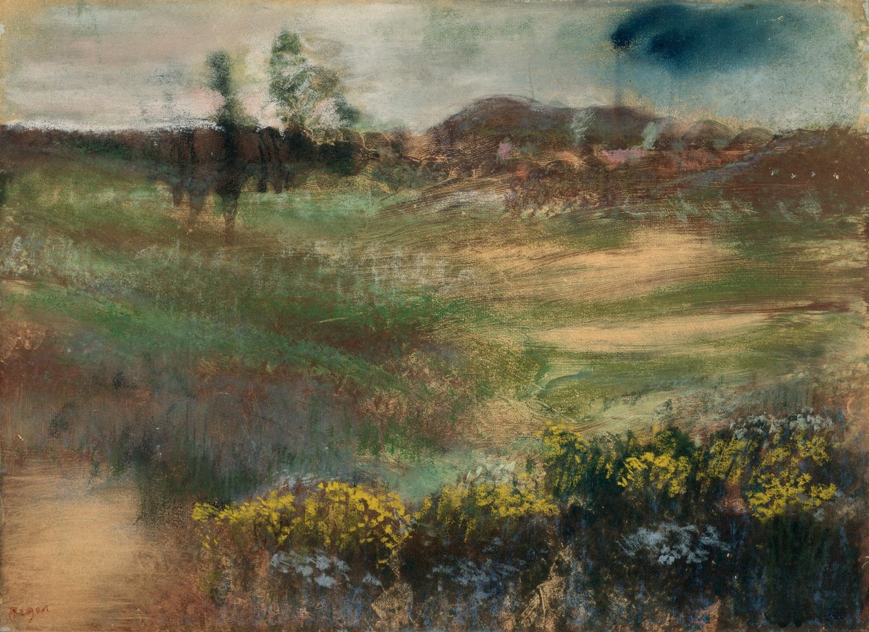 Maisema savupiippujen kanssa tekijältä Hilaire Germain Edgar Degas