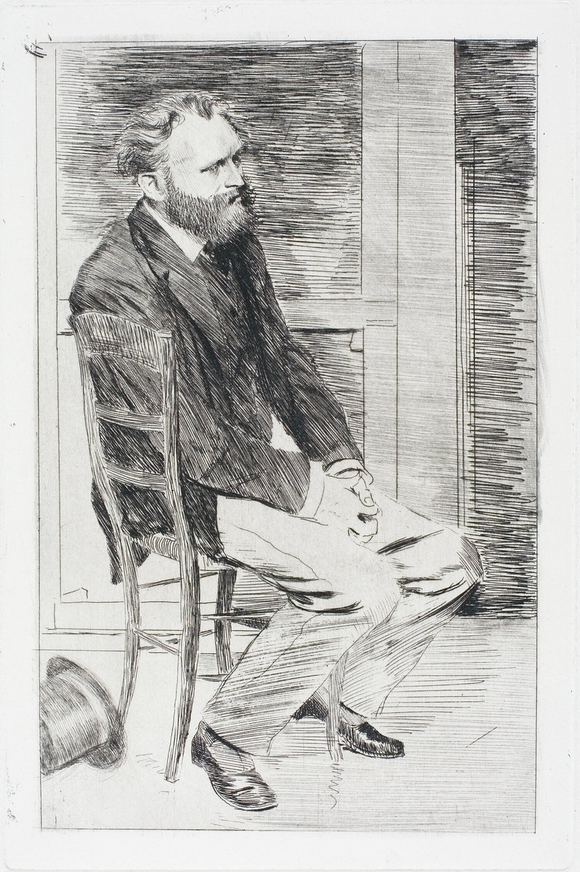 Manet istumassa, oikealle kääntyneenä tekijältä Hilaire Germain Edgar Degas