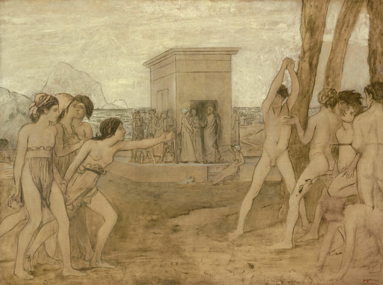 Nuoret spartalaiset tytöt haastavat pojat tekijältä Hilaire Germain Edgar Degas