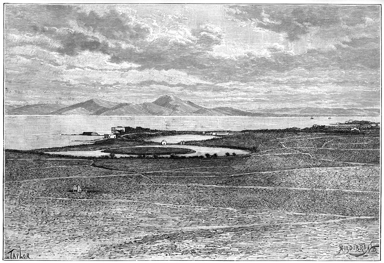 Carthagen vanhat satamat, Tunisia, c1890 tekijältä Hildibrand
