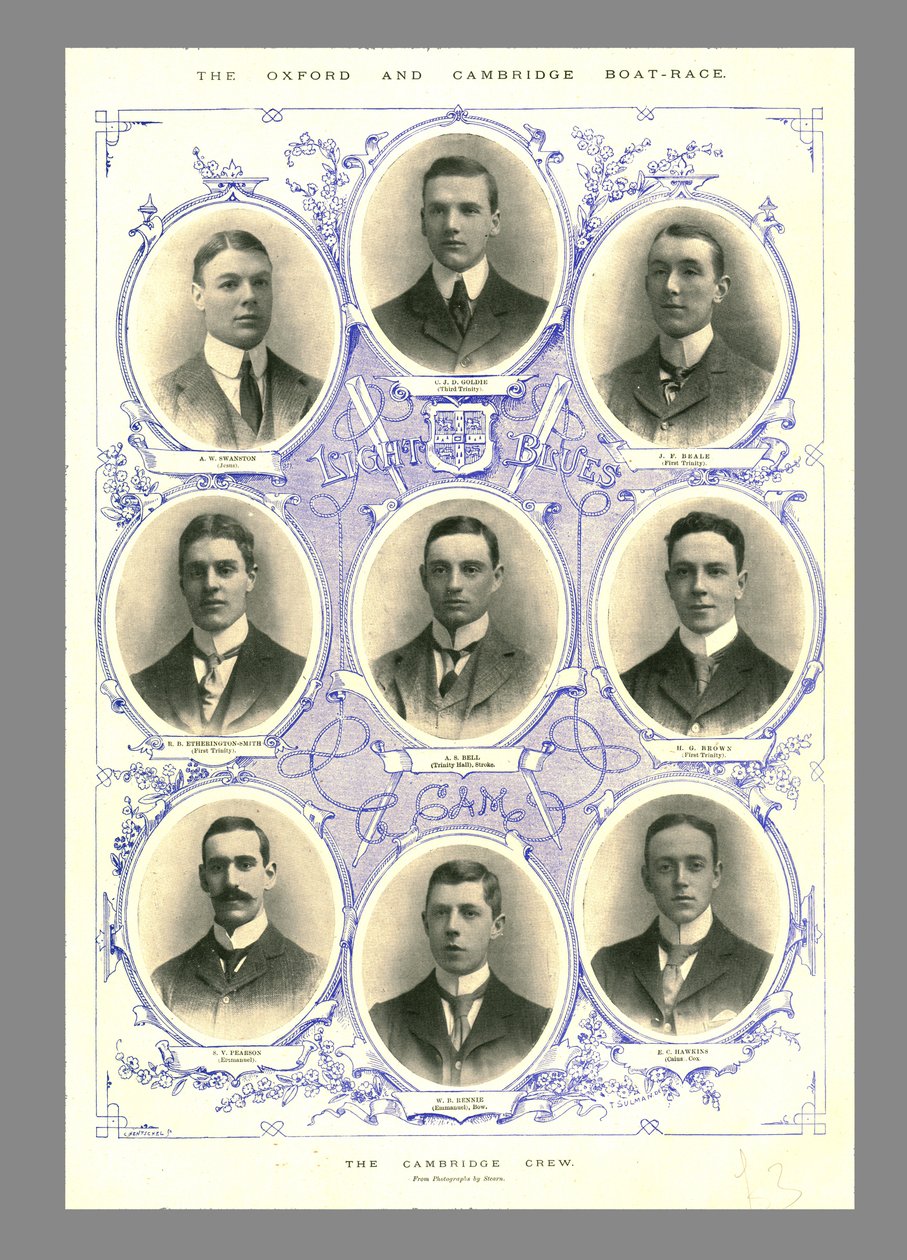 Cambridge Crew, Oxford ja Cambridge Boat Race, 1898. tekijältä Hills and Saunders