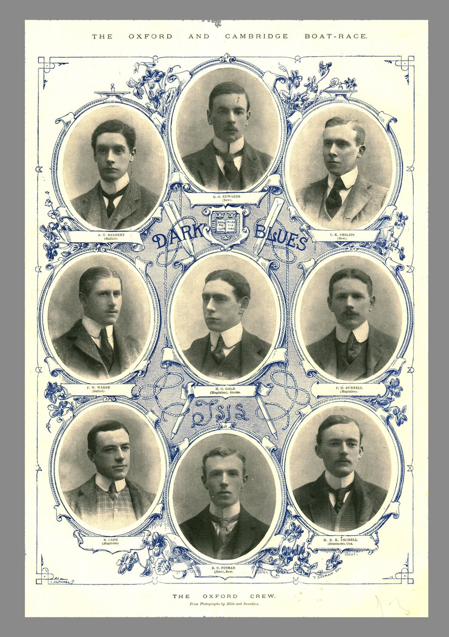 Oxford Crew, Oxford and Cambridge Boat Race, 1898 tekijältä Hills and Saunders
