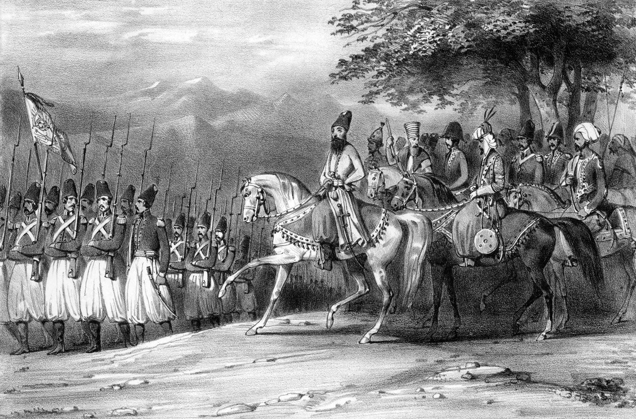 Katsaus Abbas Mirzasta, sotilaista, Iranista tekijältä Hippolyte Bellange