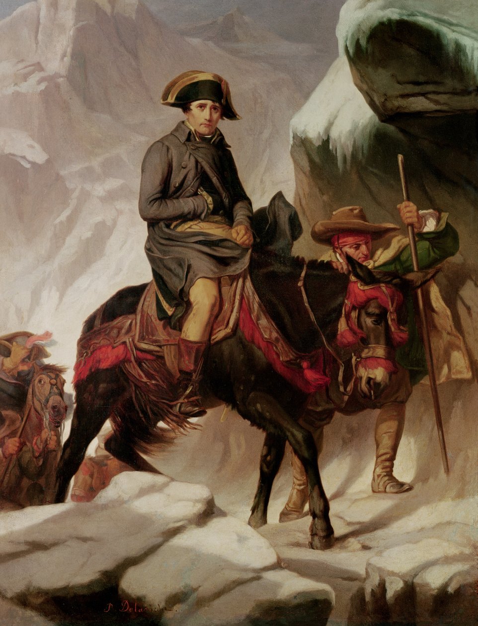 Napoleon Bonaparte (1769-1821) Alppien ylittäminen tekijältä Hippolyte Delaroche