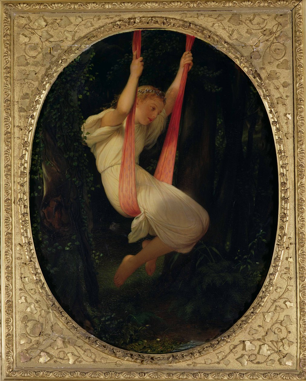 Nuori tyttö keinussa, 1845 tekijältä Hippolyte Delaroche