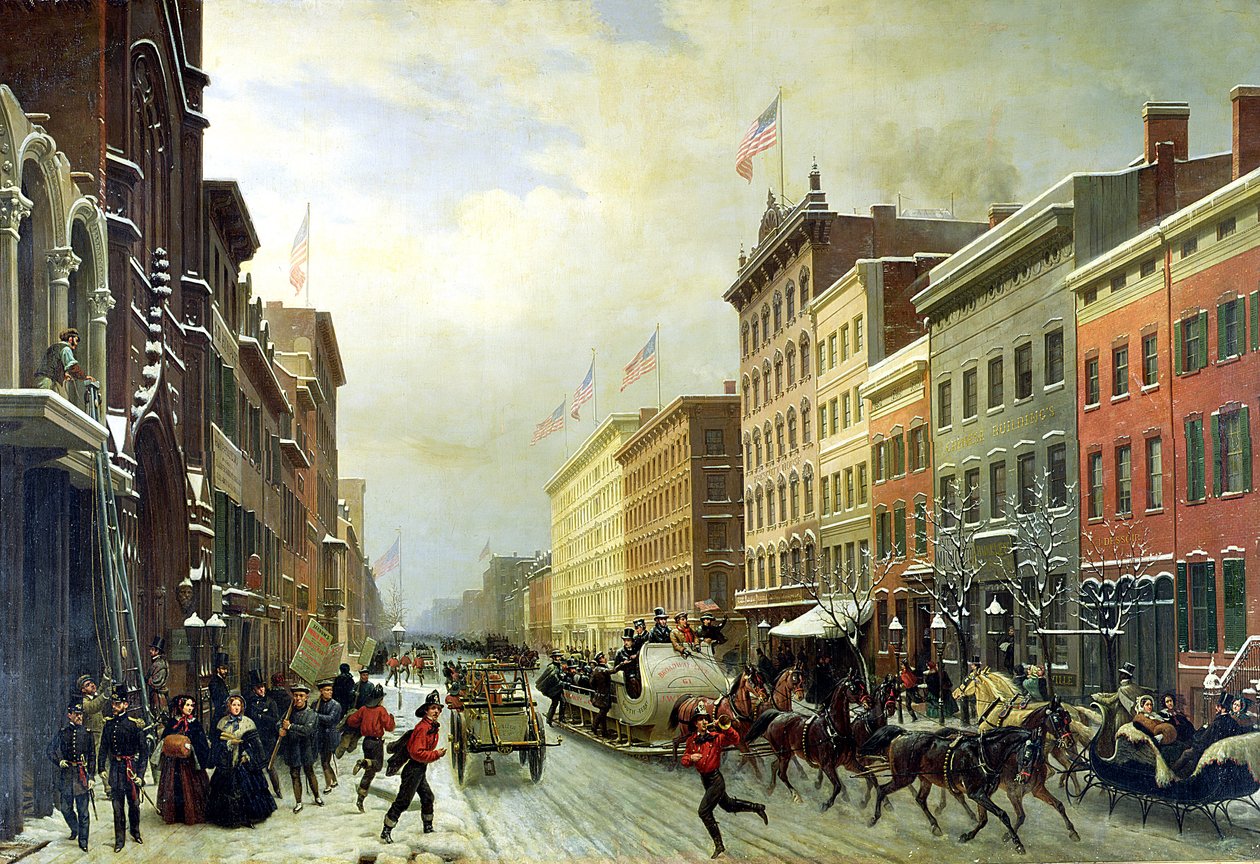 Street Scene New Yorkissa tekijältä Hippolyte Victor Valentin Sebron