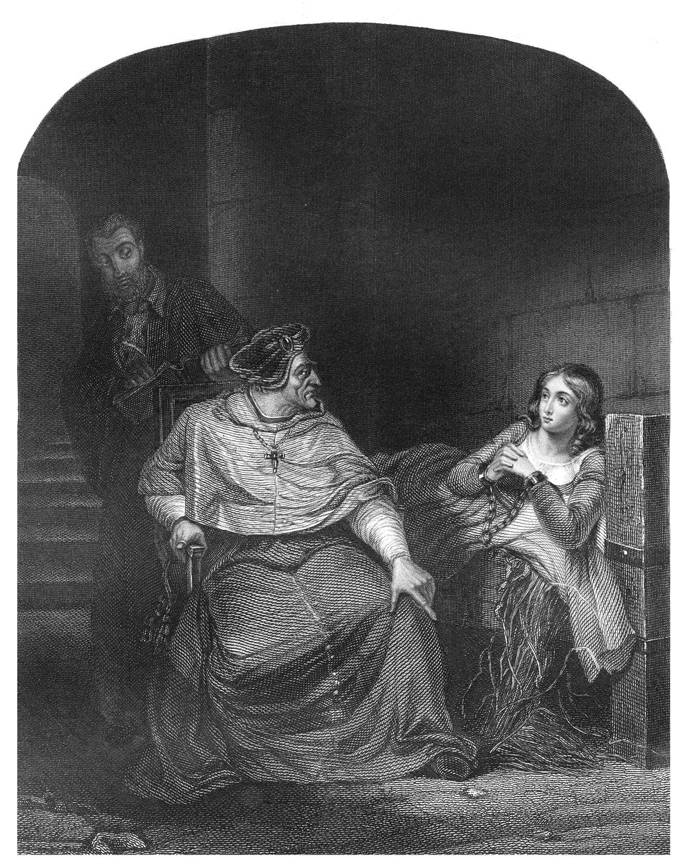 Winchesterin piispa kuulustelee Jeanne of Arcia tekijältä Hippolyte Delaroche