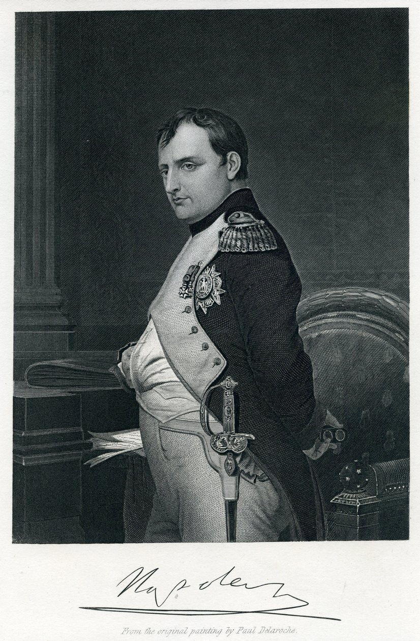 Napoleon I (1769-1821) (kaiverrus) tekijältä Hippolyte (1797 1856) (after) Delaroche