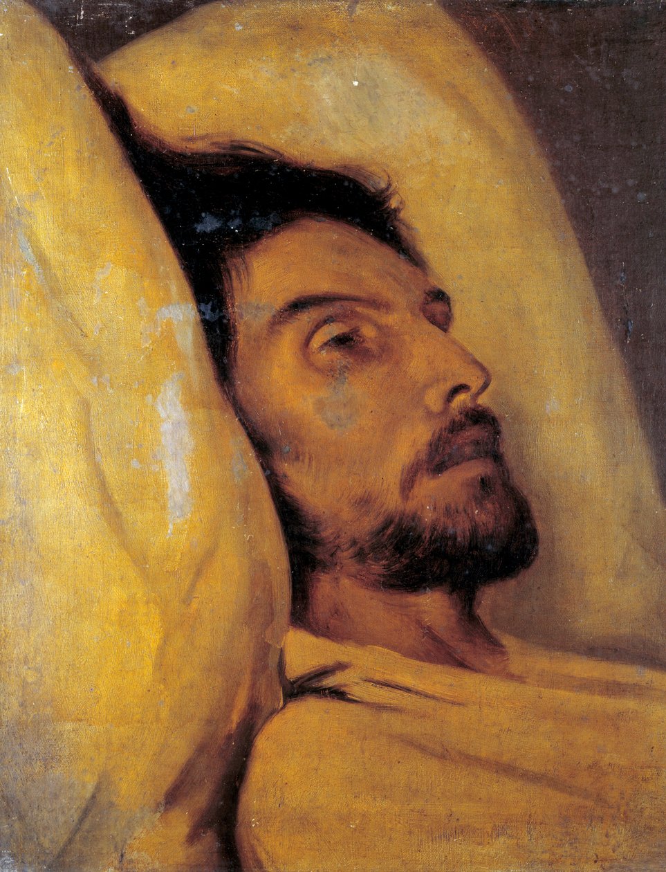 Toimittaja Armand Carelin (1800-1836) muotokuva kuolinvuoteella Paul Delarochelle (1797-1856) kuuluva maalaus 1800-luvun su. 0,46x0,48 m Pariisi, Musee Carnavalet tekijältä Hippolyte Delaroche