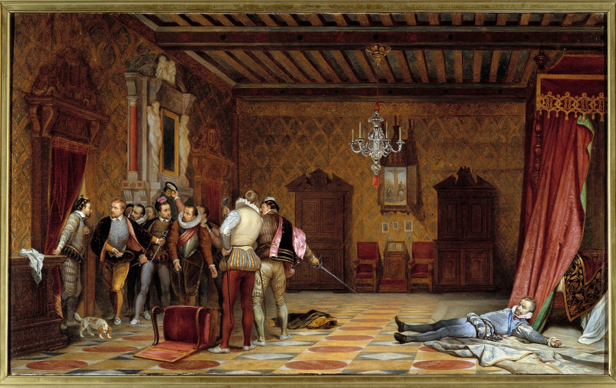 Guisen herttua (Henry I Lorraine, tunnetaan nimellä Balafre) salamurha tekijältä Paul Delaroche