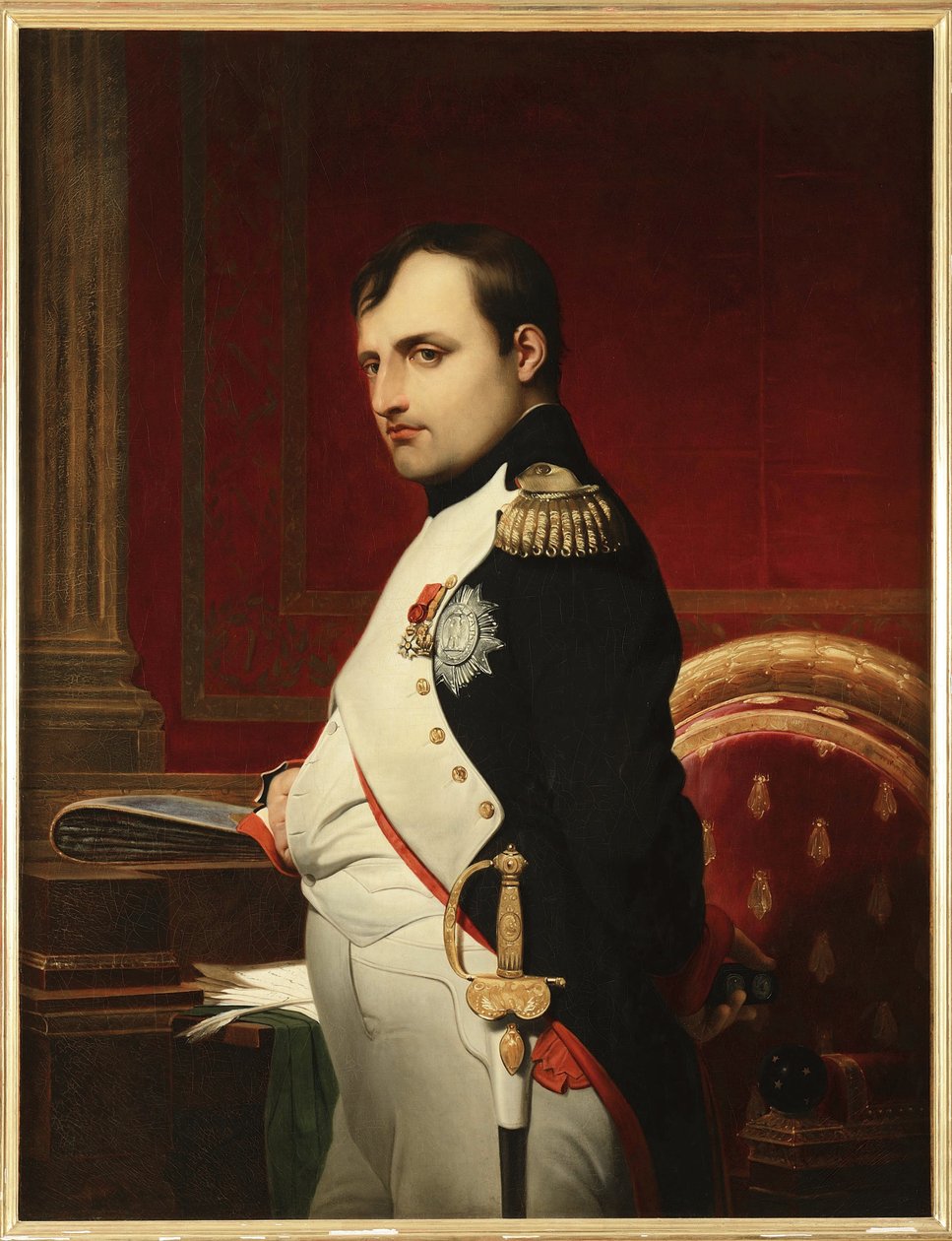 Napoleon I tutkimuksessaan vuonna 1807, Delaroche, Paul Hippolyte (1797-1856). Öljy kankaalle tekijältä Paul Delaroche