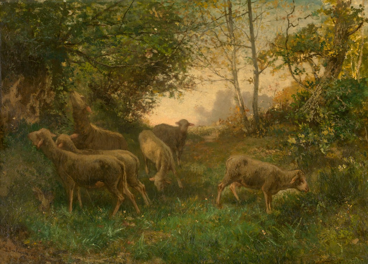 Lampaita metsän laidalla tekijältä Hippolyte Boulenger