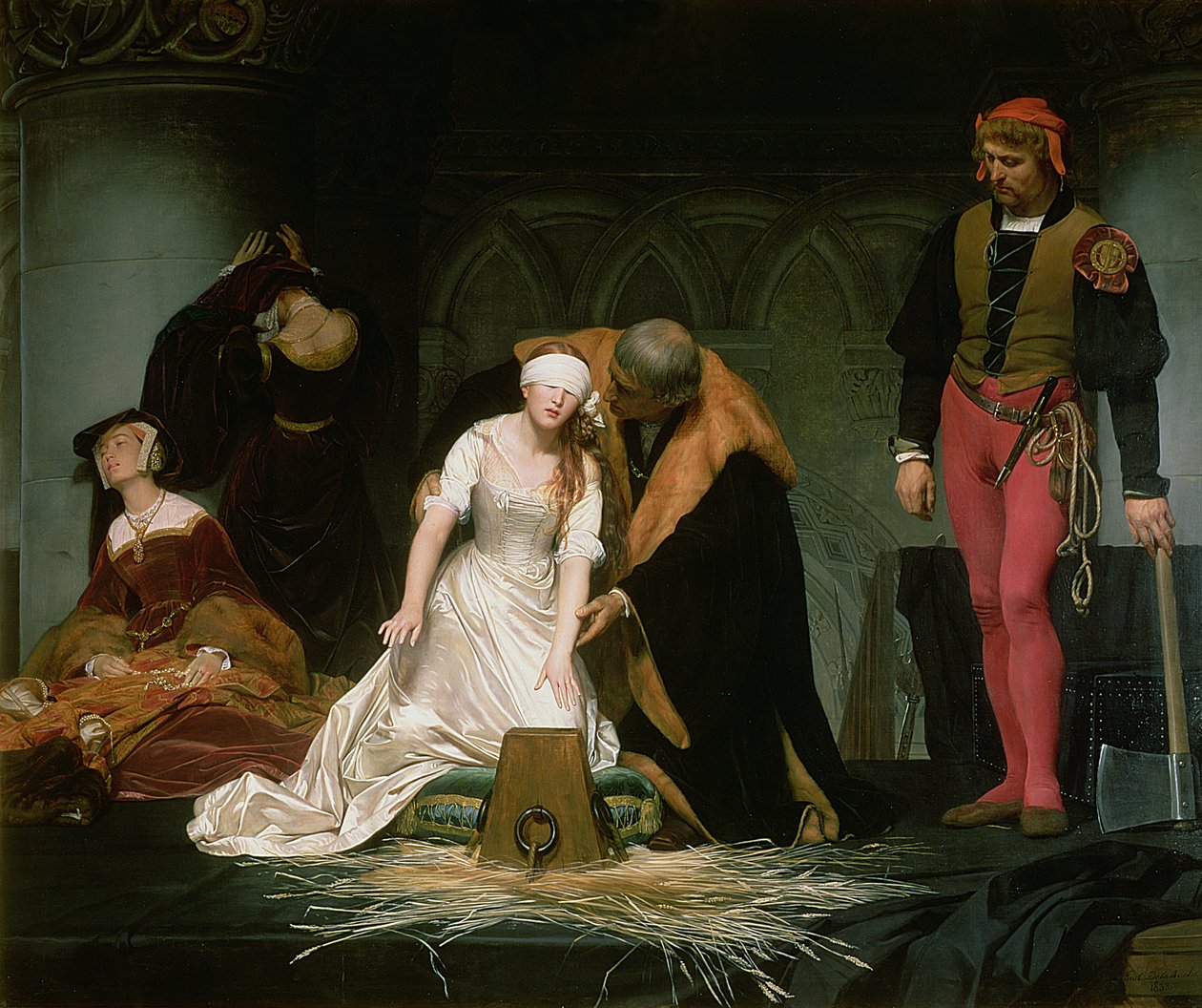 Lady Jane Greyn teloitus, 1833 tekijältä Hippolyte Delaroche