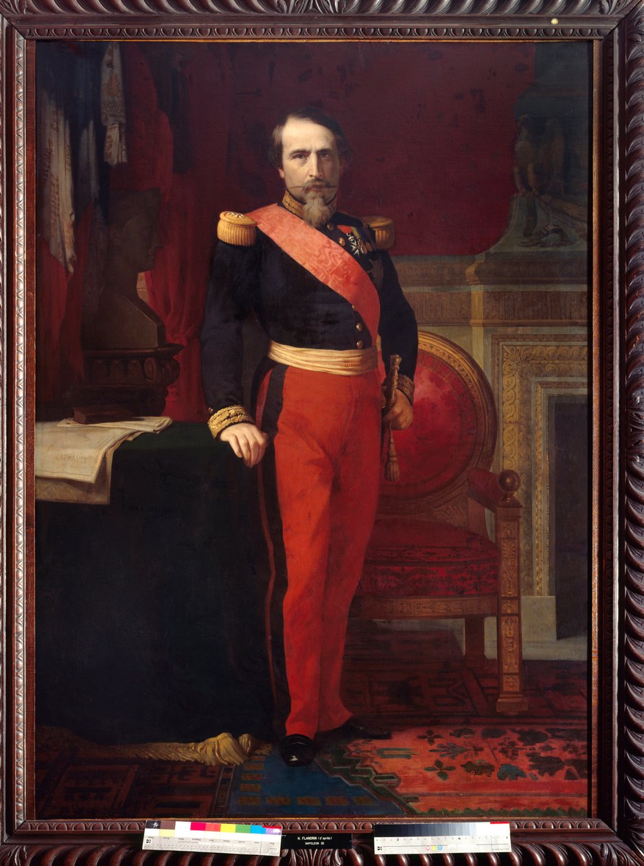 Täyspitkä muotokuva Napoleon III:sta (1808-1873) Hippolithe Flandrinin (1809-1864) maalaus. 1862. Koko 2,12 x 1,47. Musee du Chateau, Compiegne - Täyspitkä muotokuva Napoleon III:sta (1808-1873). Hippolithe Flandrinin (1809-1864) maalaus. 1862. 2,12x1,47 tekijältä Hippolyte Flandrin