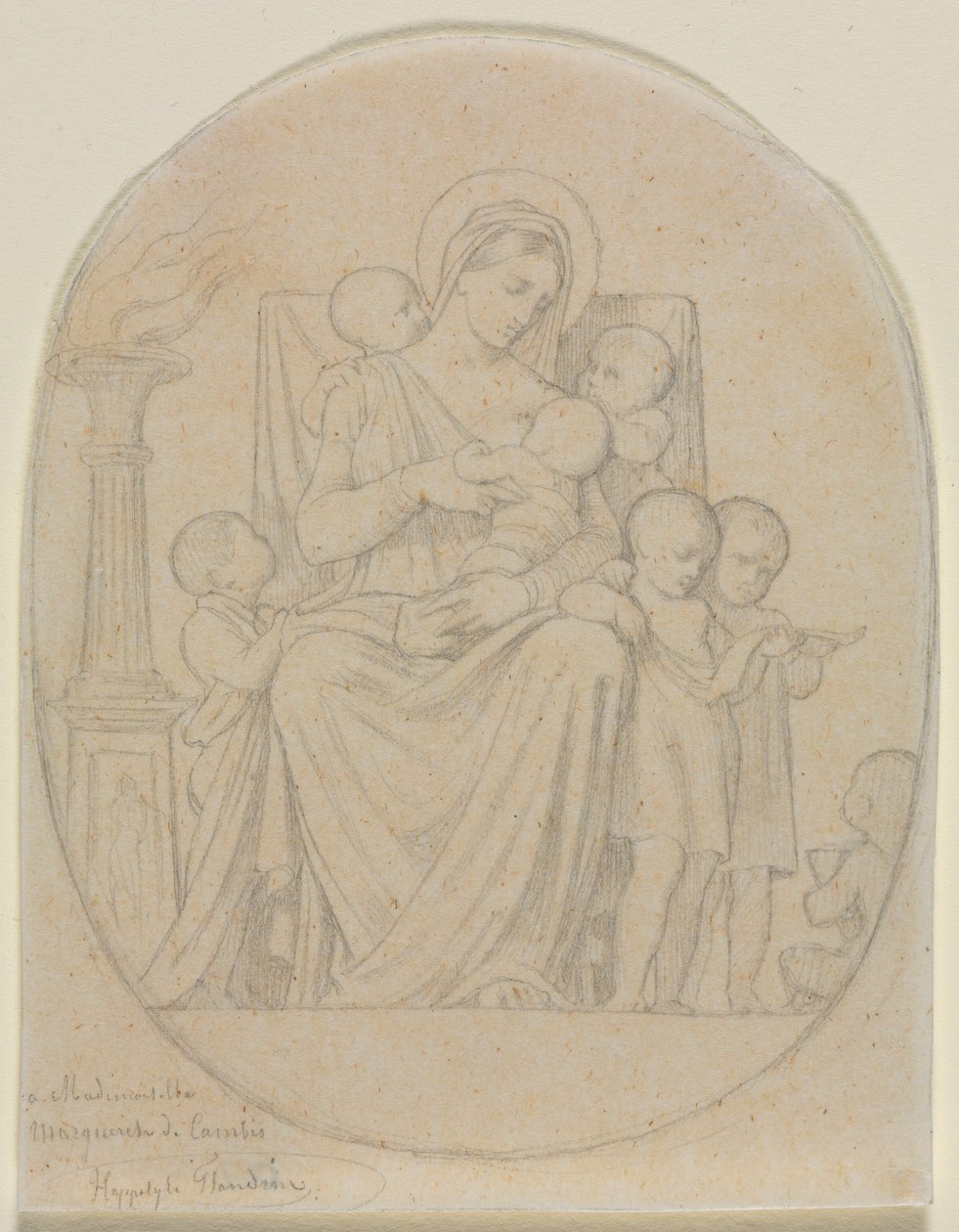 Saint Félicité ja hänen seitsemän poikansa, toinen kolmas 1800-luku. tekijältä Hippolyte Jean Flandrin