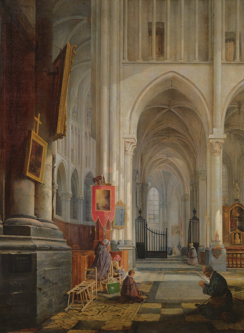 Pyhän Omerin katedraalin sisustus, 1836 tekijältä Hippolyte Joseph Cuvelier