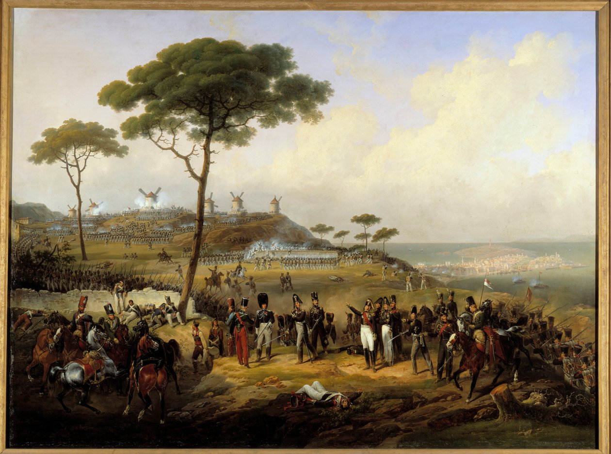 Retkikunta Espanjasta vuonna 1823: "" Pyhän Margaritan saarten vangitseminen Coruñan edustalla 5. heinäkuuta tekijältä Hippolyte Lecomte