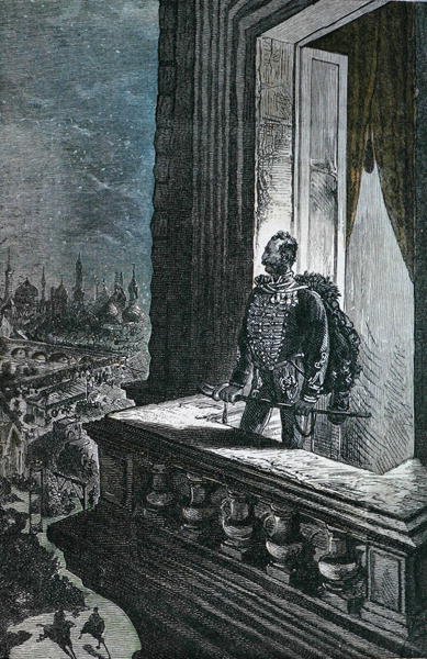 Kuvitus Jules Vernen (1828-1905) "Michel Strogoffista" (värikaiverrus) tekijältä Hippolyte Leon Benett