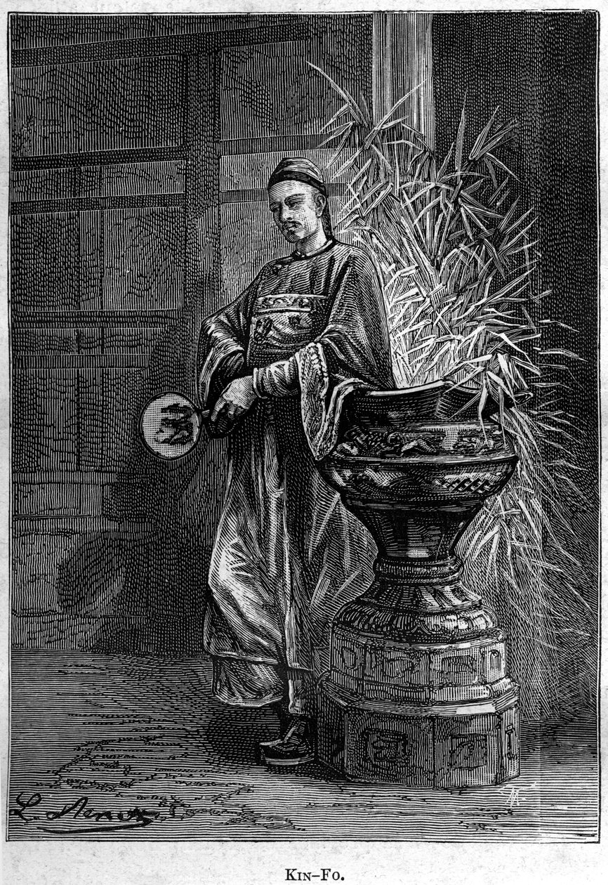 Kin-Fo. Jules Vernen romaanissa "Kiinalaisen koettelemukset Kiinassa", toim. Hetzel tekijältä Hippolyte Leon Benett