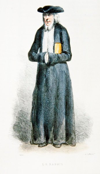 "Le Rabbin", kuvitus "Les Francais Par Eux-Memes" -julkaisusta, julkaisija L. Curmer Pariisissa tekijältä Hippolyte Louis and Polydore Pauquet