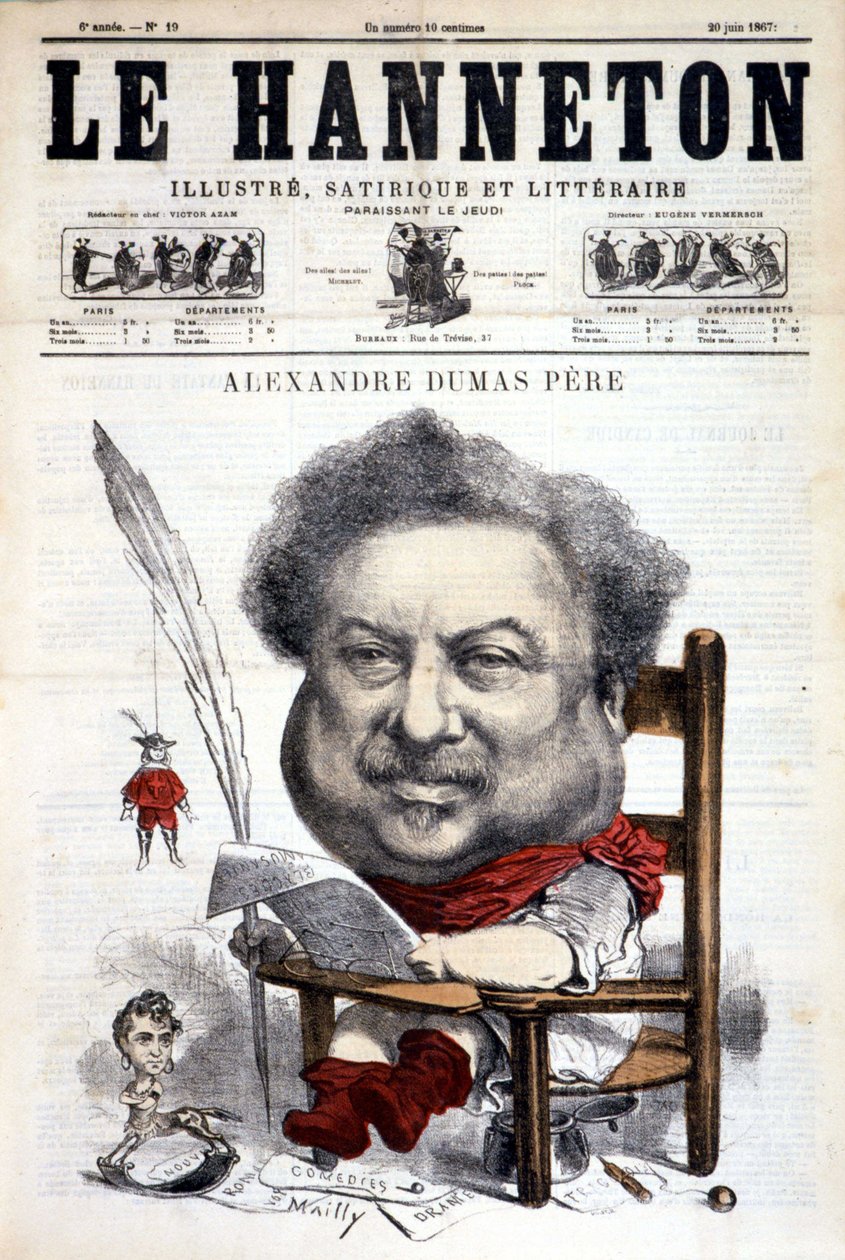 Alexandre Dumasin isä - elokuvassa "" Le Hanneton"" 20.6.1867 tekijältä Hippolyte Mailly