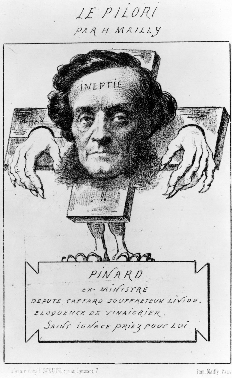 Sarjakuva Ernest Pinardista, n. 1857 (litho) tekijältä Hippolyte Mailly
