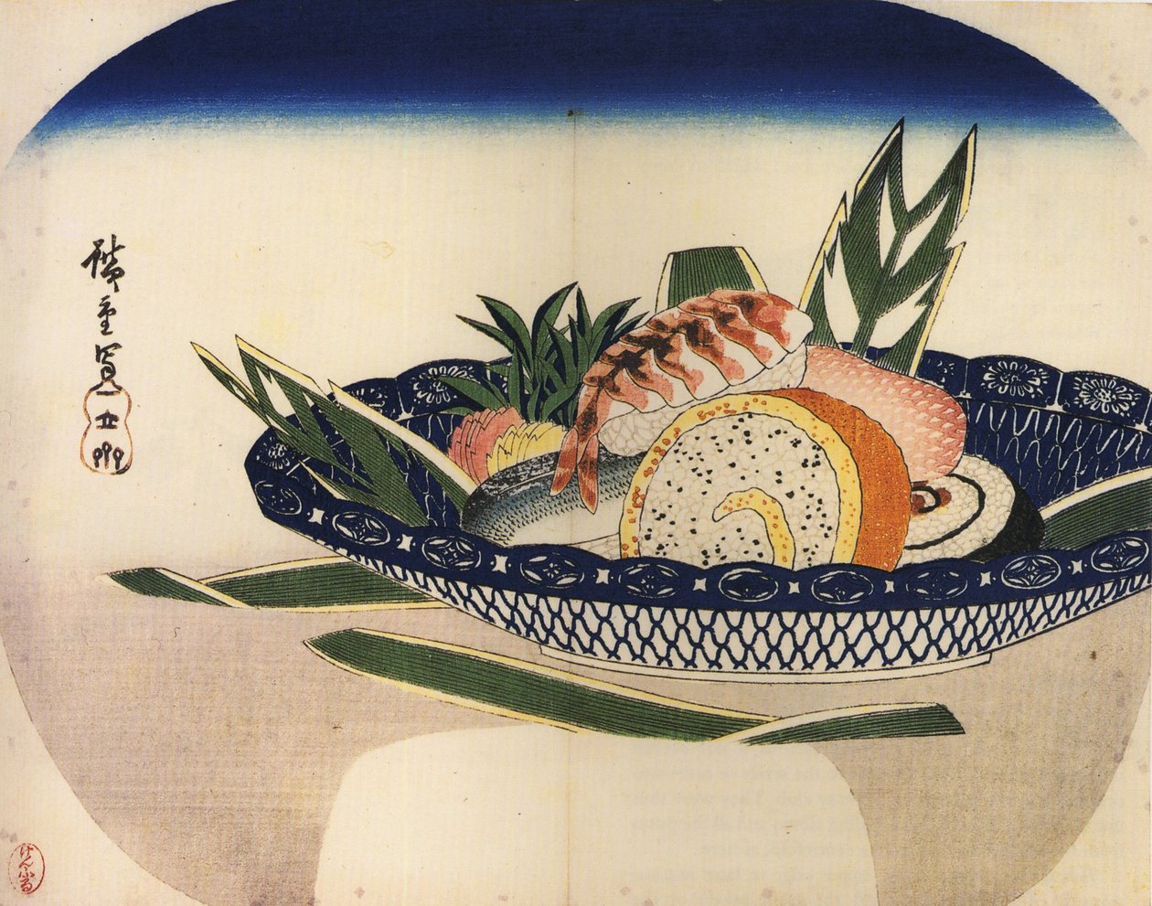 Kulho sushia tekijältä Utagawa Hiroshige