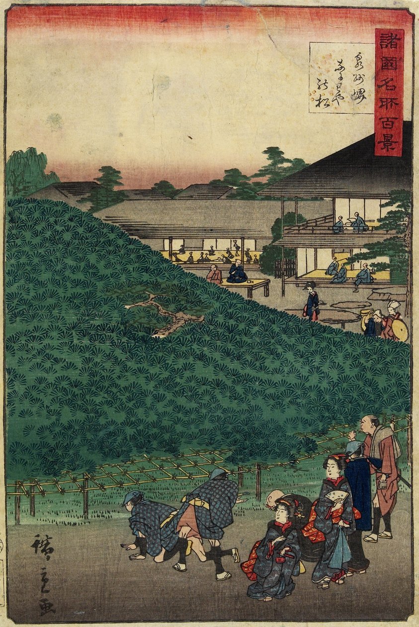Naniwayan mänty Sakaissa Senshun maakunnassa, syyskuu 1859 tekijältä Hiroshige II
