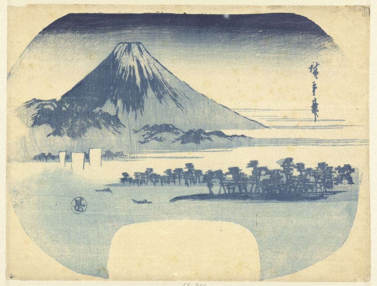 Fuji ja mäntymetsä Miossa tekijältä Hiroshige (I) , Utagawa