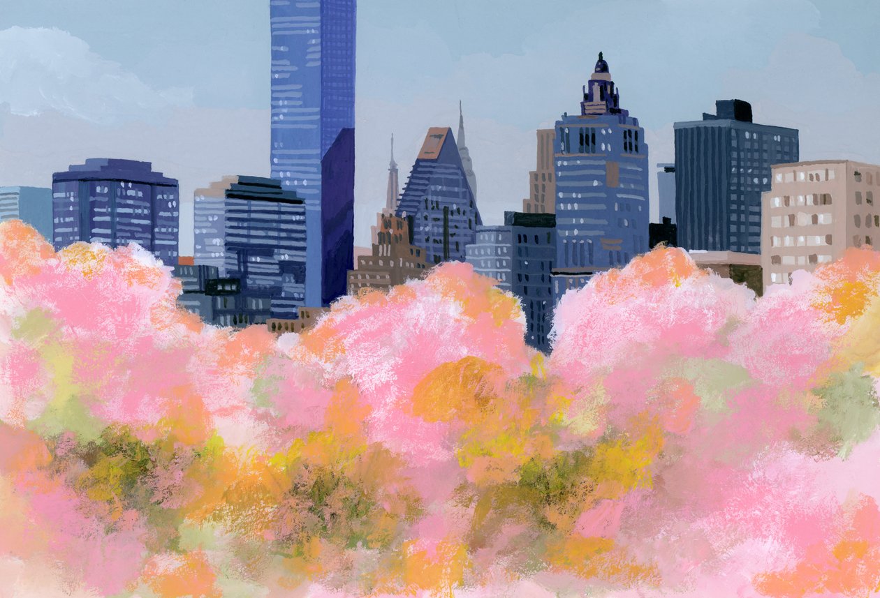 New York ja kirsikankukat, 2016, tekijältä Hiroyuki Izutsu