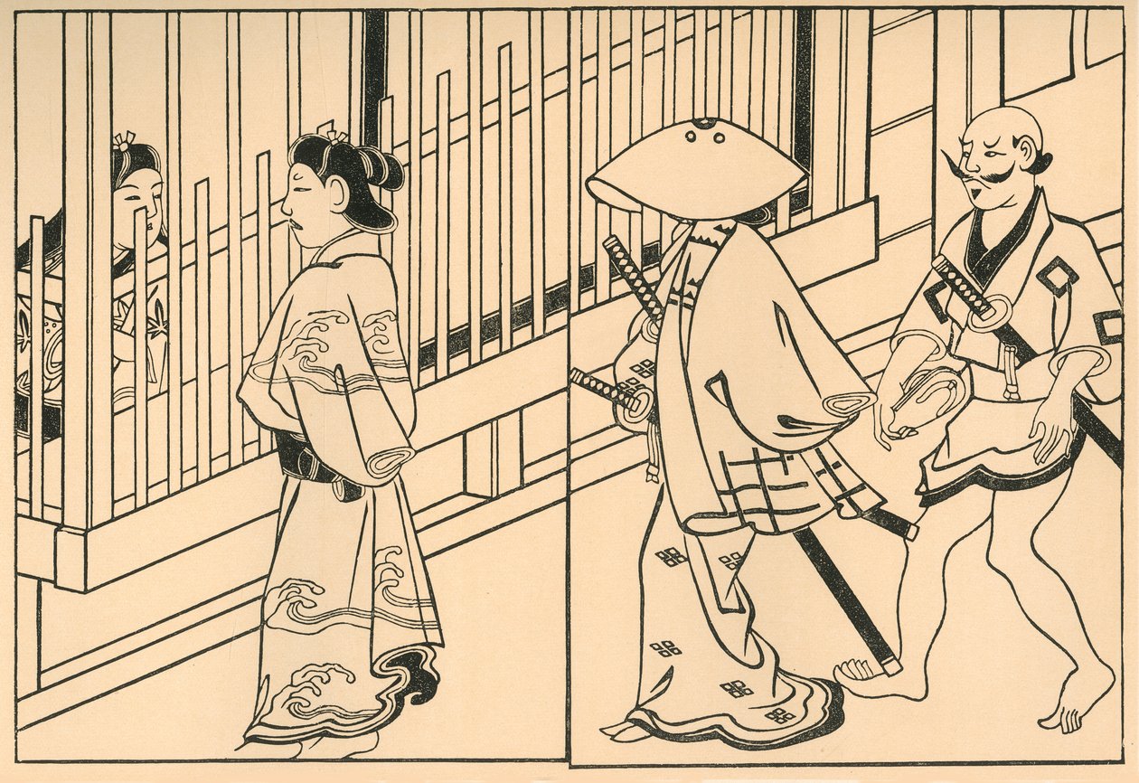 Kurtisaanit, 1661, 1924. tekijältä Hishikawa Moronobu