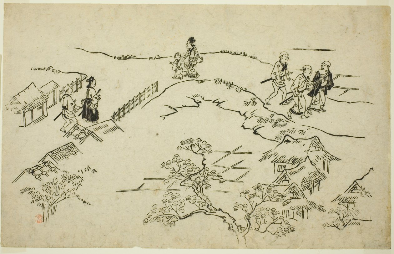Emon Hill, sarjasta "The Appearance of Yoshiwara (Yoshiwara no tei)" tekijältä Hishikawa Moronobu