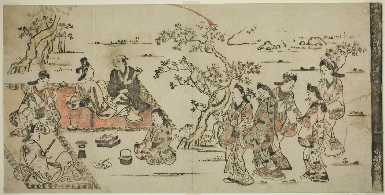 Kukkien katselu tekijältä Hishikawa Moronobu