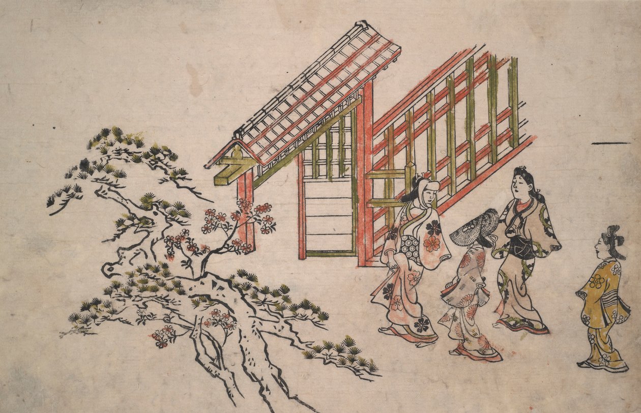 Lähellä New Yoshiwara Gatea tekijältä Hishikawa Moronobu