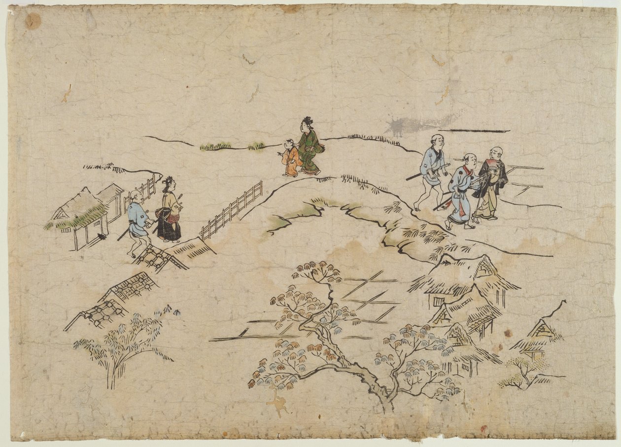 Yoshiwara no Tei, c.1680 (colour woodblock print) tekijältä Hishikawa Moronobu