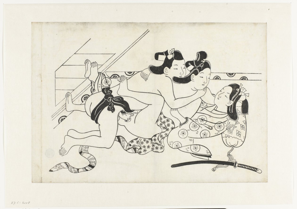 Eroottinen show tekijältä Hishikawa Moroshige (attributed to)