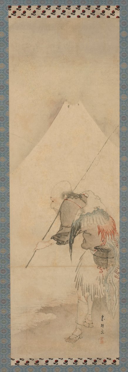 Kalastaja Hakuryo ja Fuji-vuori, Edon kausi, 1770-1820. tekijältä Hishikawa Sori