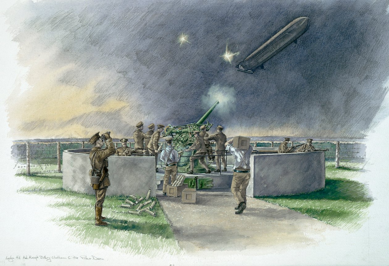 Lodge Hill Battery, Chatham, Kent, ensimmäinen maailmansota, 1914-1918 c2000s tekijältä Historic England Staff graphic artist