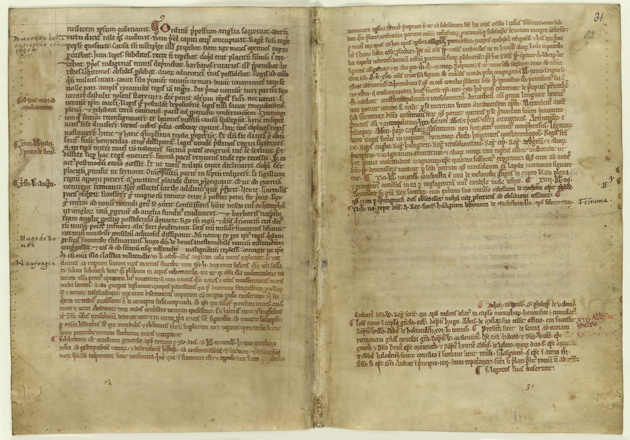 Jaekertomus Magna Cartasta Melrose Abbeyn kronikassa, 1270-luku tekijältä Historical Document