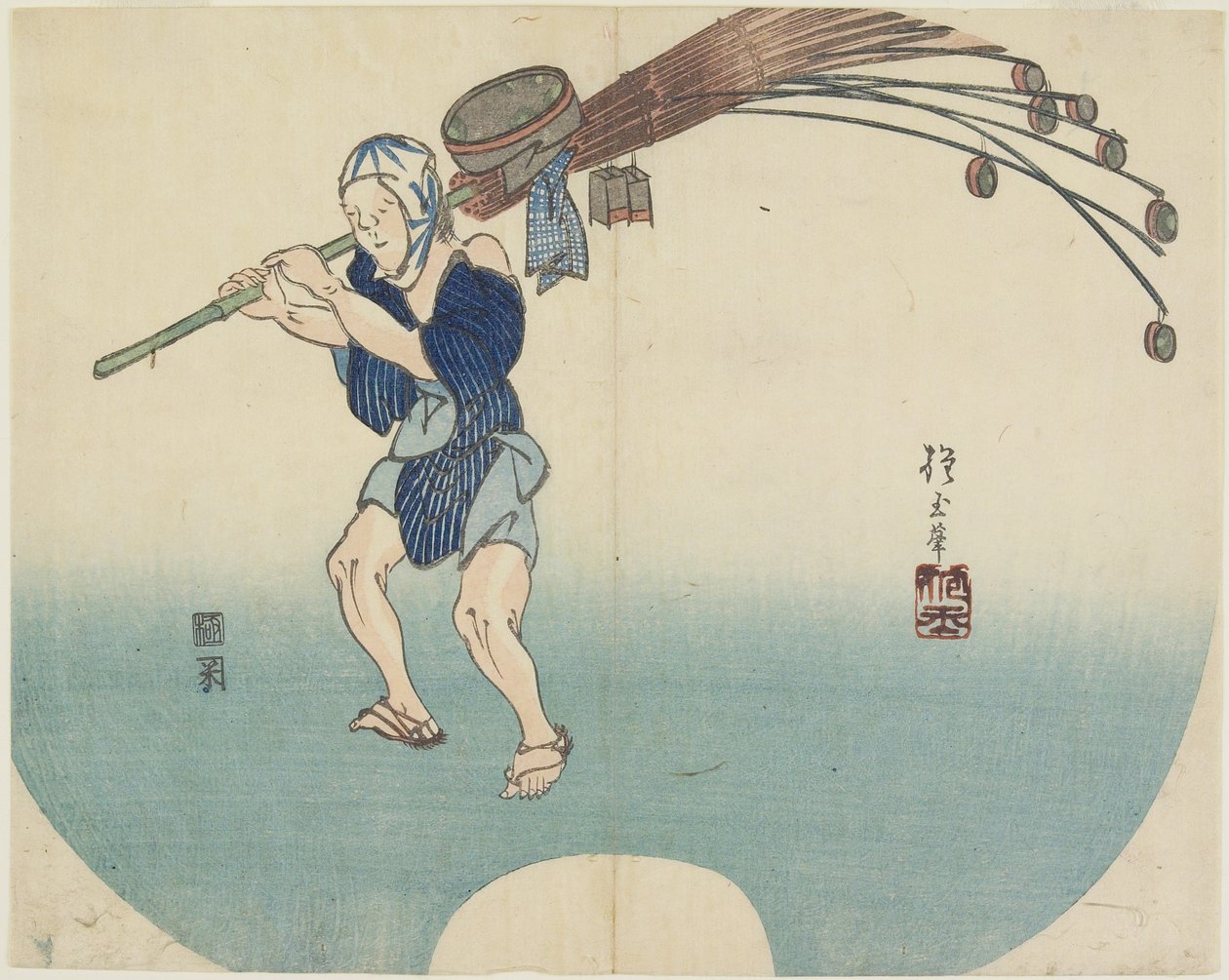 (Veden myyjä), c. 1830 tekijältä Hogyoku