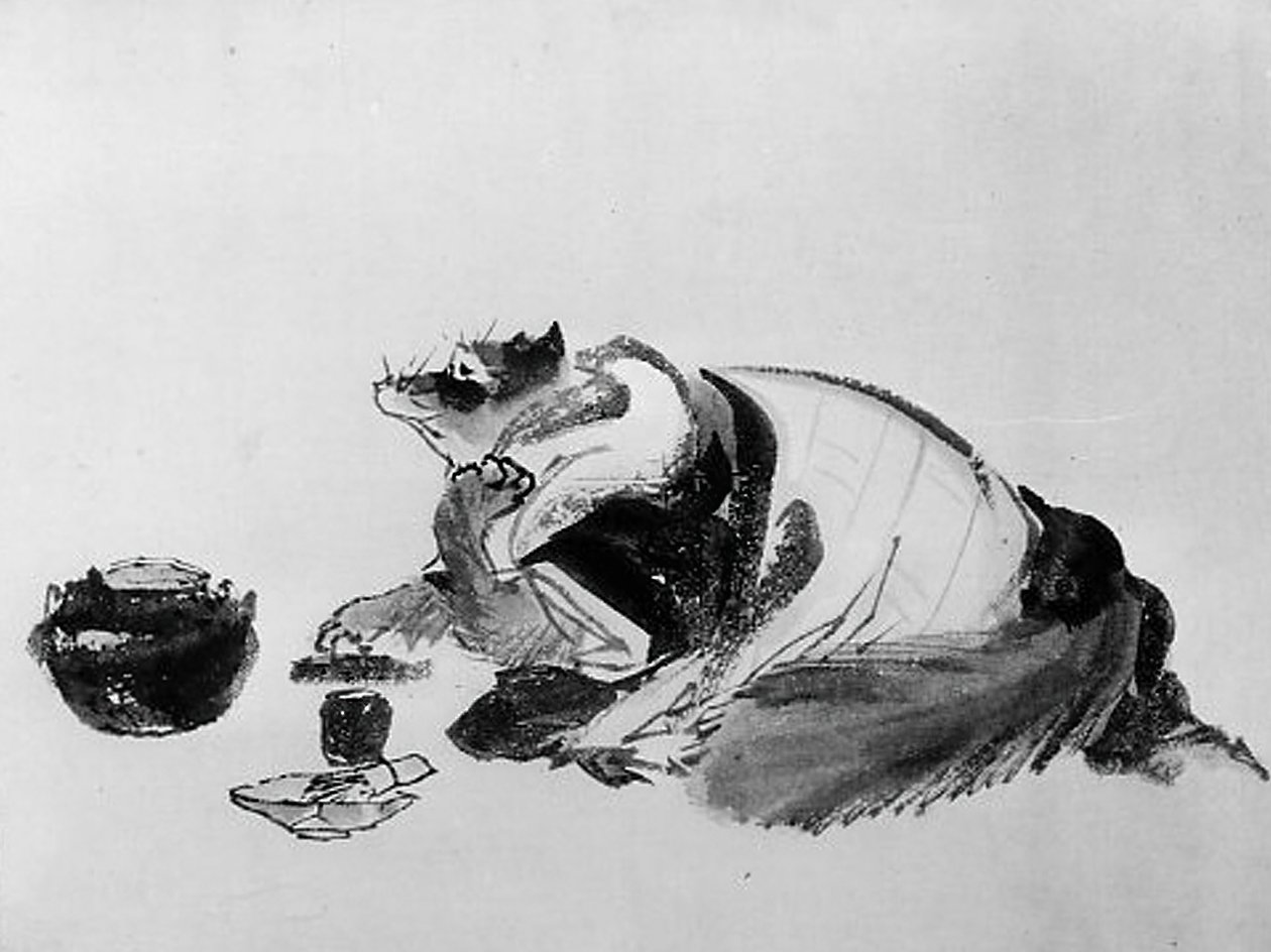 Mäyrä, 1800-luku. tekijältä Hokusai School.
