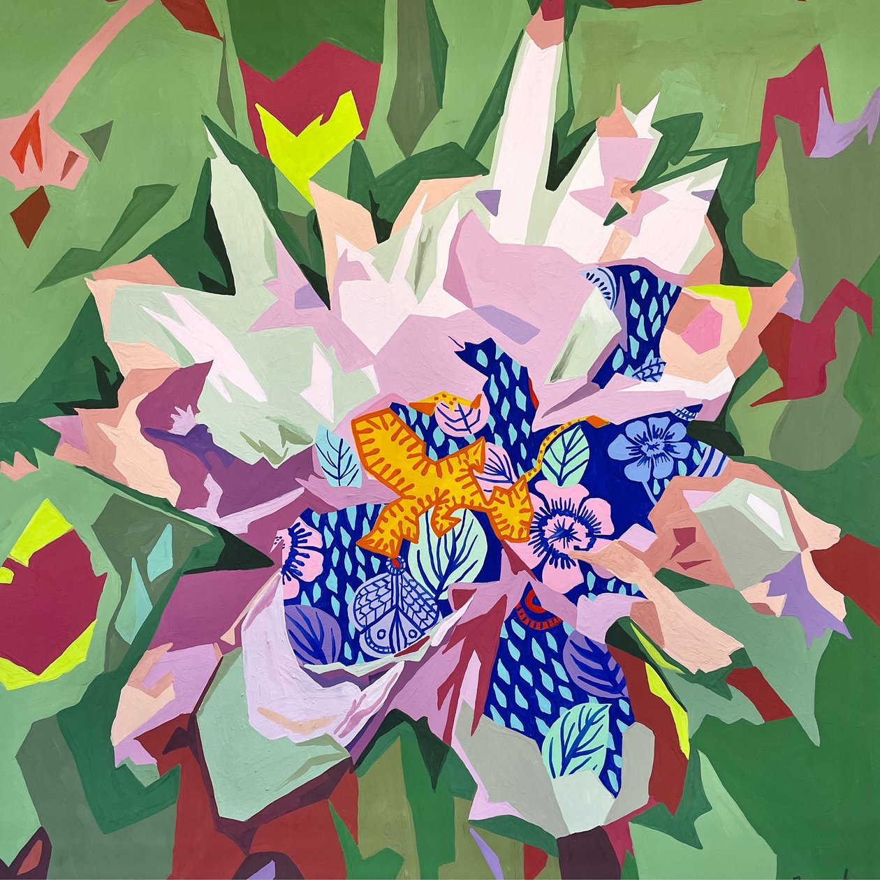 Floral Abstract #2, 2023 (guassi paperille) tekijältä Holly Boruck