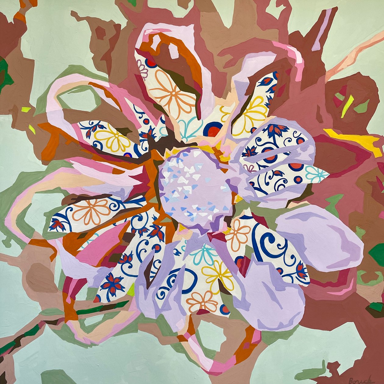Floral Abstract #3, 2023 (guassia paperille) tekijältä Holly Boruck